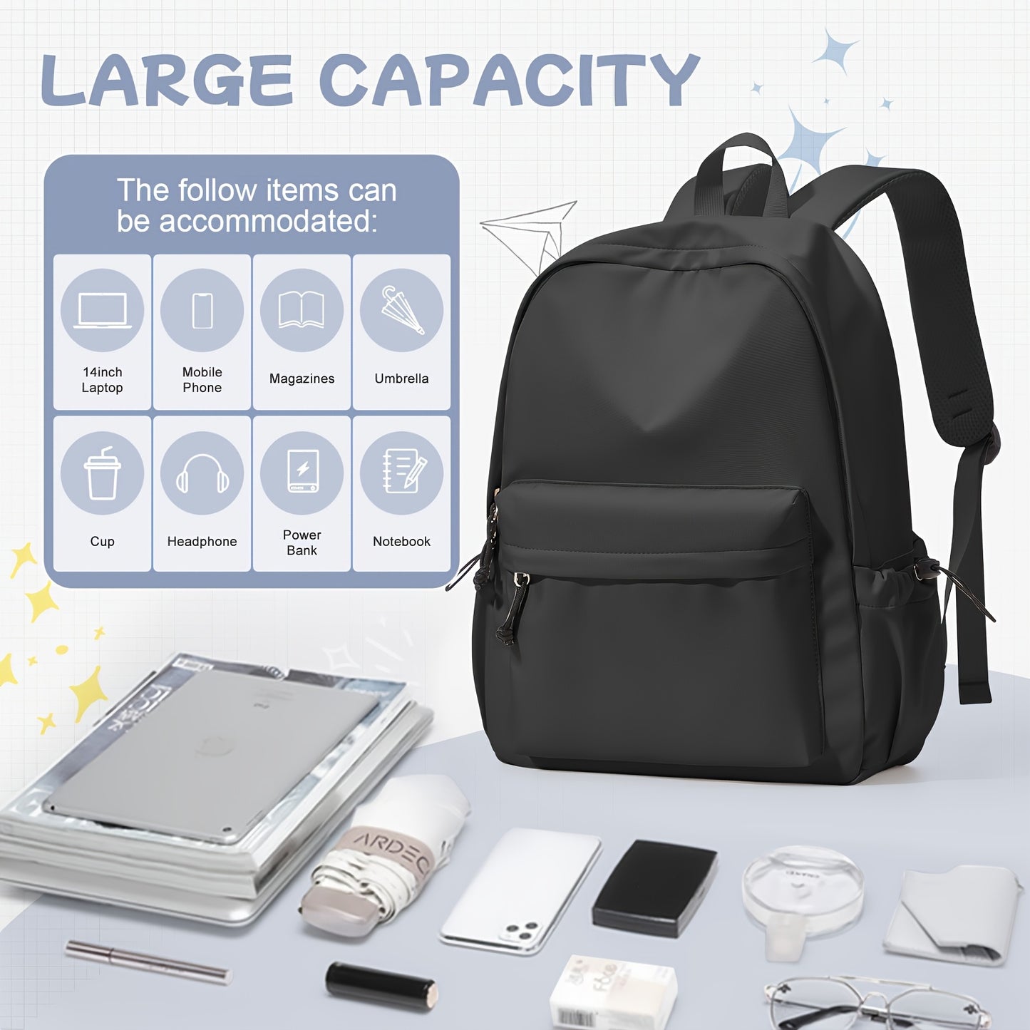 Premium Lightweight Laptop Backpack - Casual School & Work Bag for Men & Women