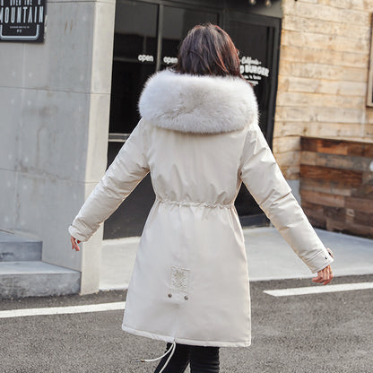 Mid-length cotton coat down jacket