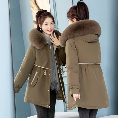 Removable Liner Mid-length Big Fur Collar Coat
