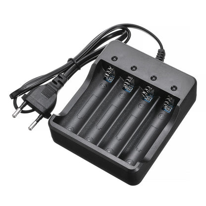 18650 Li-ion Battery Charger Portable Black 4 Slots
