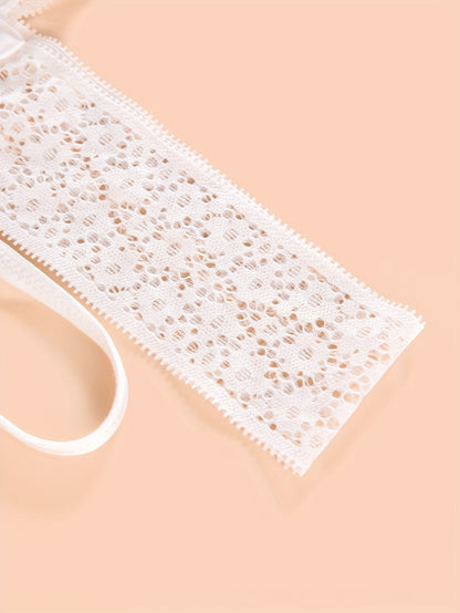 Strappy Lace Thong Panties, Floral Print Semi-Sheer High Waist Criss Cross Panties, Women's Lingerie & Underwear