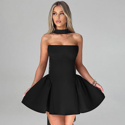 Sexy Tube-Top-Kleid mit Reißverschluss hinten – modisches kurzes Partykleid für Damen