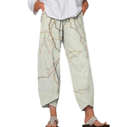 Minimalist Women's Pants Featuring A Patchwork Animal-print Design