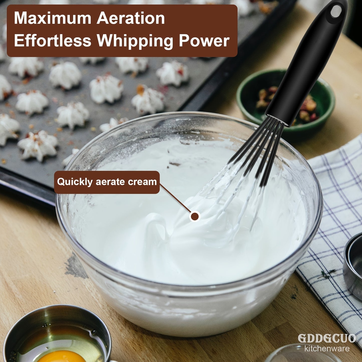 3pcs Food Grade Silicone Whisk, Manual Egg Whisk Mixer, Egg Beater, Household Baking Tools, Kitchen Supplies