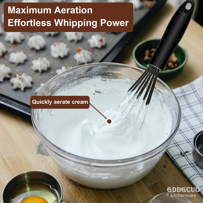 3pcs Food Grade Silicone Whisk, Manual Egg Whisk Mixer, Egg Beater, Household Baking Tools, Kitchen Supplies