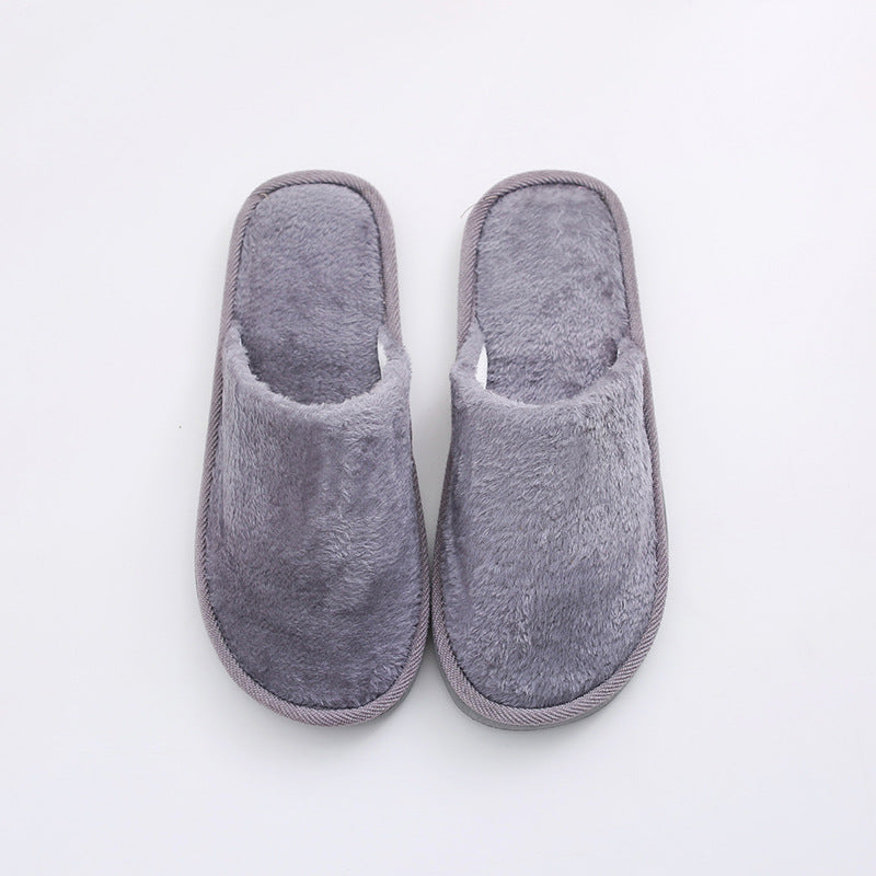 New plush indoor home autumn and winter wooden floor warm EVA moon cotton slippers Cixi men and women couples