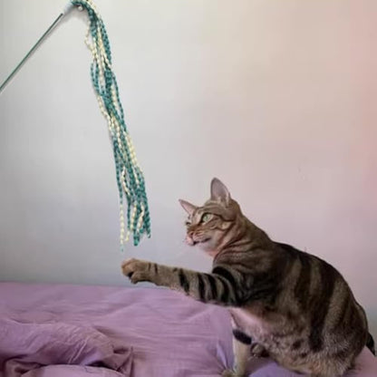 Cat Teaser Toys Plush Cat Wands Interactive Cat Teasing Stick Vibrant Cat Teaser Wands With Bell For Cat Kitten Having Exerciser Playing