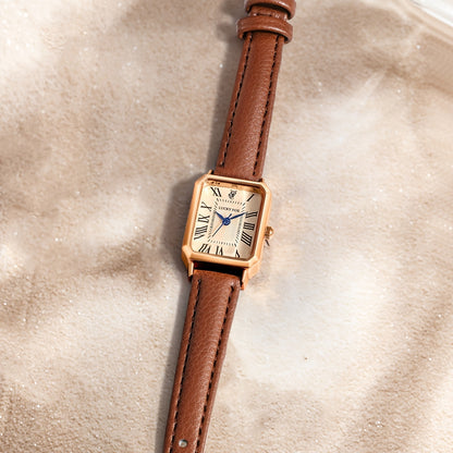 Ladies Square Roman Numeral Luxury Vintage Fashion Quartz Watch Fancy Women Watches Jewelry Sophisticated And Stylish Women Watch