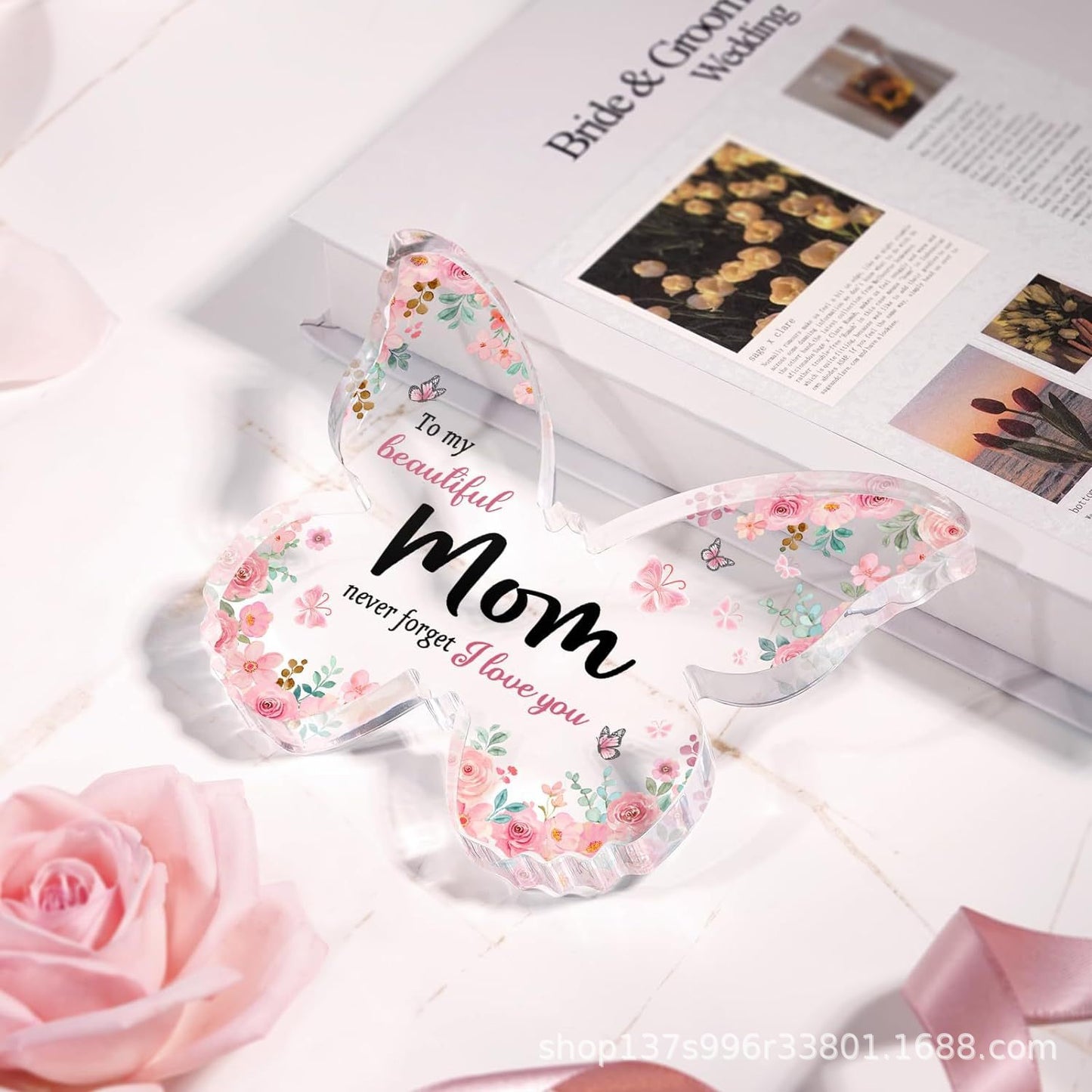 New Gift For Mother's Day Transparent Acrylic Butterfly Creative Desktop Decoration