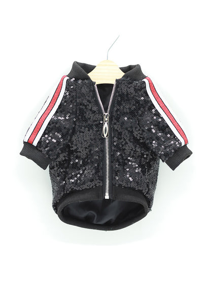 Versatile patchwork Sequin jacket Teddy