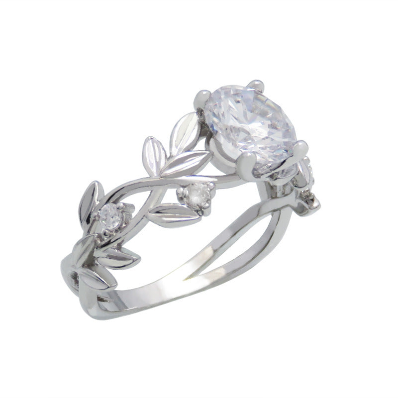 Explosive Branch Ring Ladies Fashion Zircon Flower Ring