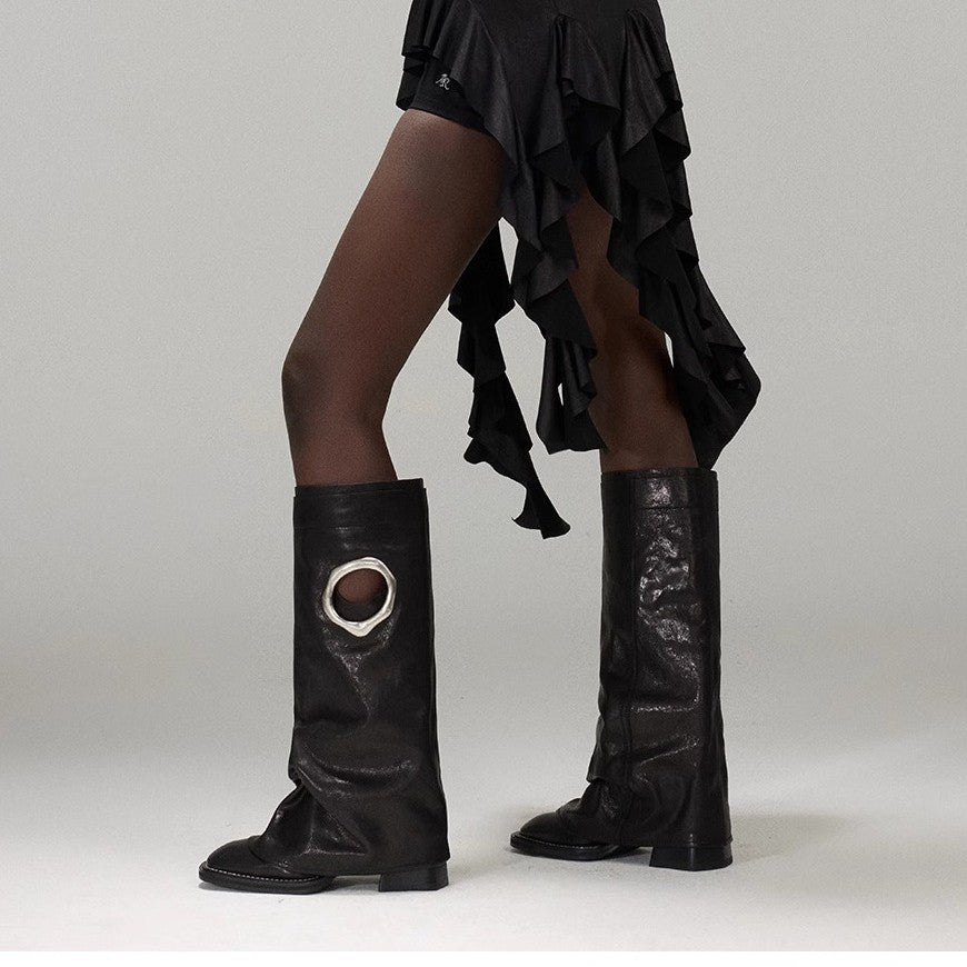 Women's All-matching Mid Heel Knee-high Boots