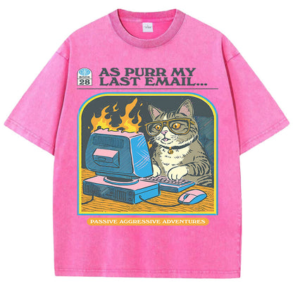 Men's Cat Playing Game Print Top