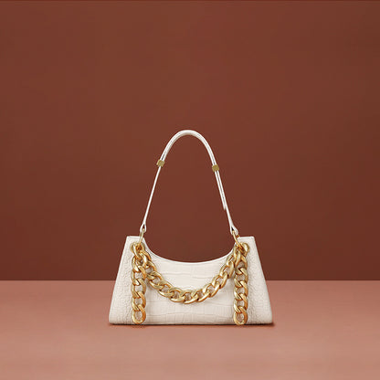 Chain leather shoulder bag