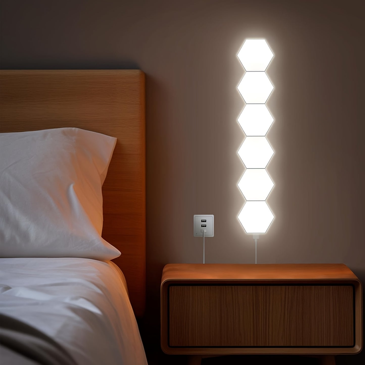 Hexagonal LED Wall Lights 6-Pack - Touch Control Modern Ambient Lighting