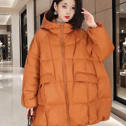 Plus-size Down Jacket In Anhui Red Casual Fashionable Extra-thick And Super Warm