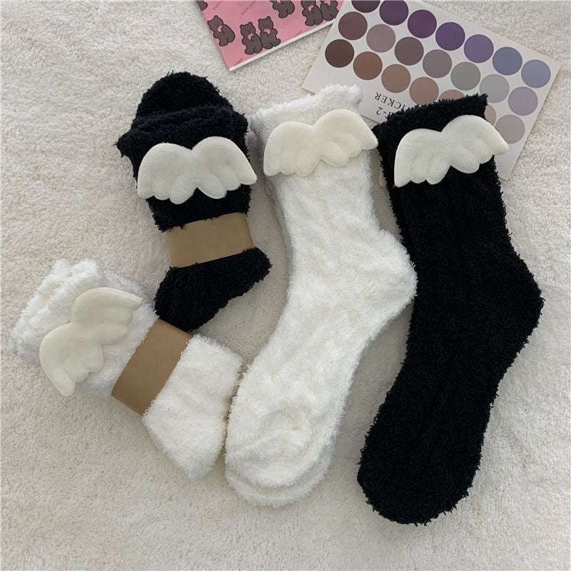 Coral Fleece Warm Breathable Thickening Mid-calf Socks