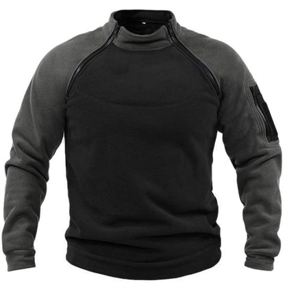 Stand Collar Men's Sweater Warm And Loose Solid Color Clothing