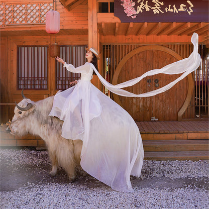 Silk Fairy Temperament Seaside Vacation Beach Dress Red