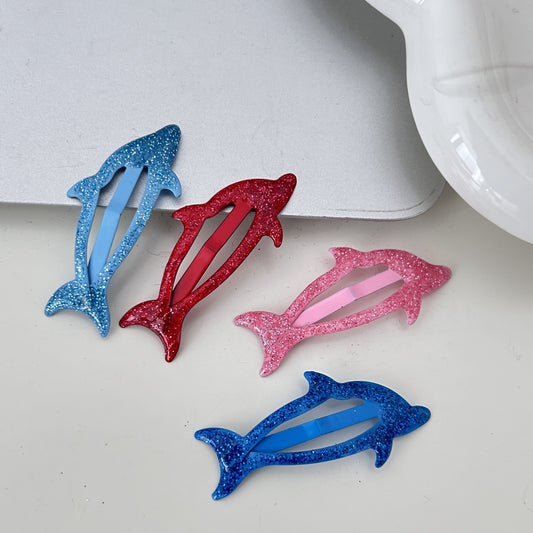 Dripping Dolphin Simple Girl Heart Romantic Cartoon Children Cropped Hair Clip Hair Accessories Hairpin Female