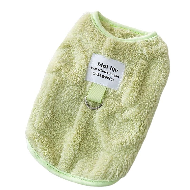 Autumn And Winter Dog Clothes Can Pull Simple Solid Color Two-legged Down Jacket Cat Warm Vest Pet Clothing