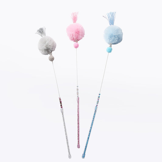 Colorful beaded cat stick