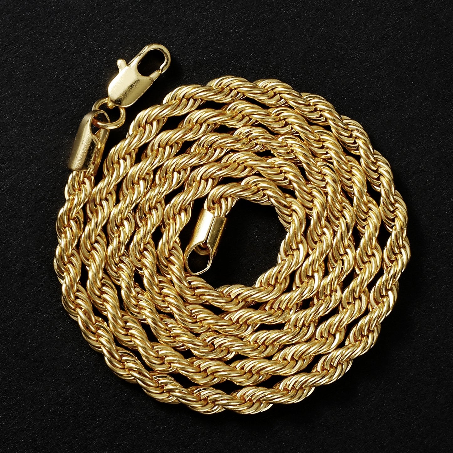 (Necklace + Bracelet) New Luxury Men And Women 18-karat Golden Plated European Classic Twist Necklace Bride Engagement Ornaments