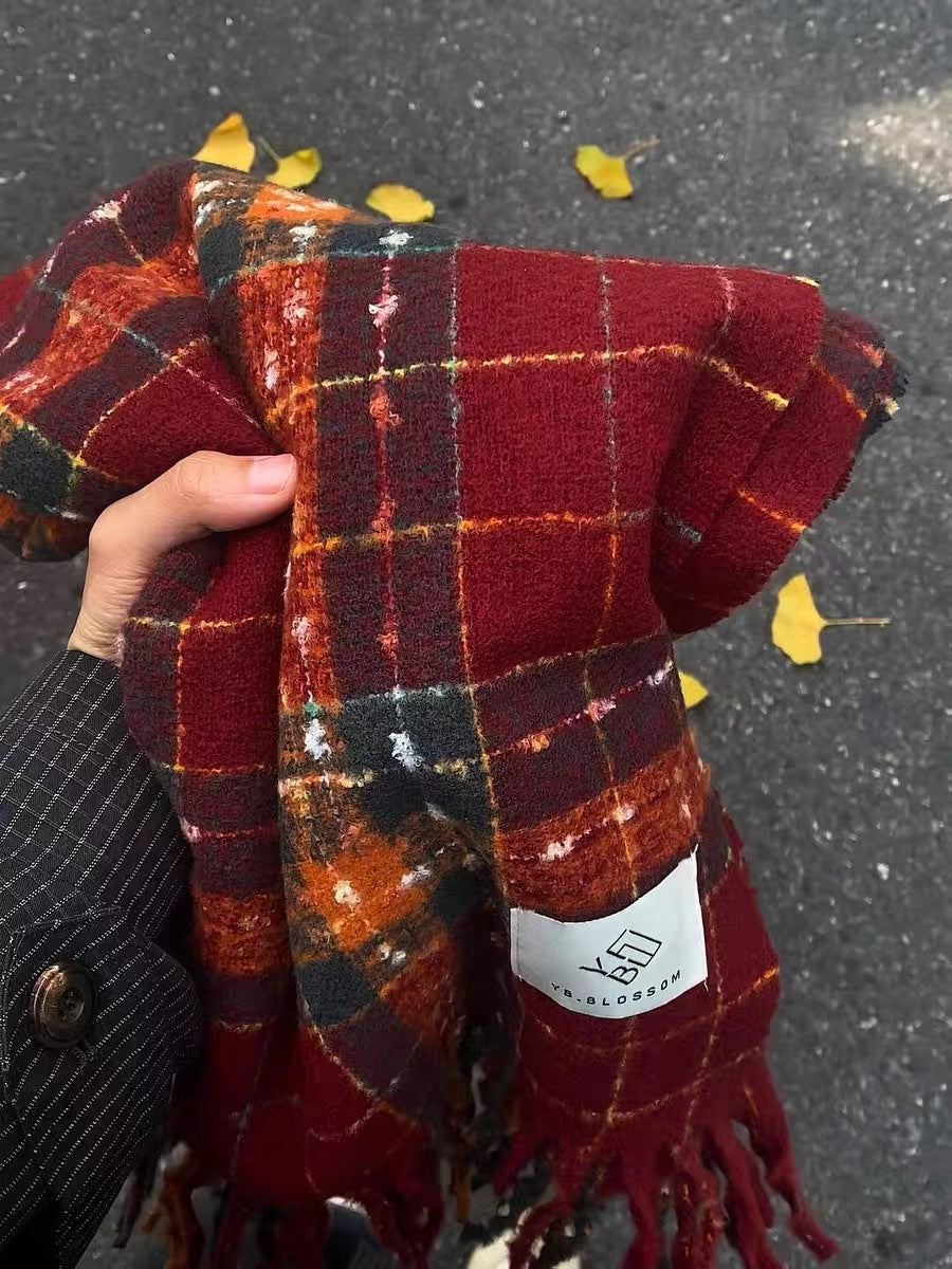 Fashionable And Versatile Women's Imitation Cashmere Scarf With Tassels For Students