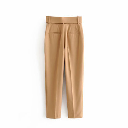 Summer New Style Simple And Fashionable Long Pants With Belt