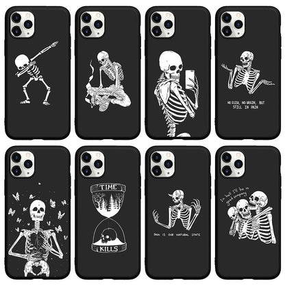 Horror Pirate Halloween Phone Case New Trendy Dark Style White Skull