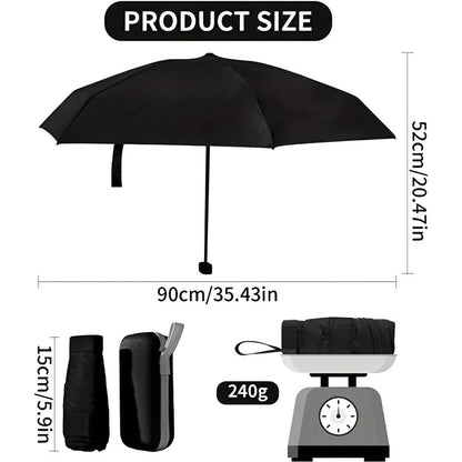 Premium Foldable Mini Pocket Umbrella - Compact Travel Umbrella with 6 Ribs | Lightweight Portable Rain Protection