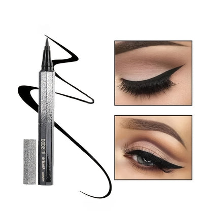 1pc Long-Lasting Waterproof Black Starry Sky Eyeliner Pen with Sponge Tip - Smooth and Quick-Drying for Beautiful Eye Makeup