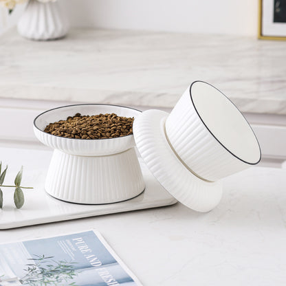 Ceramic Tall Anti-Overturning Large Cat Bowl