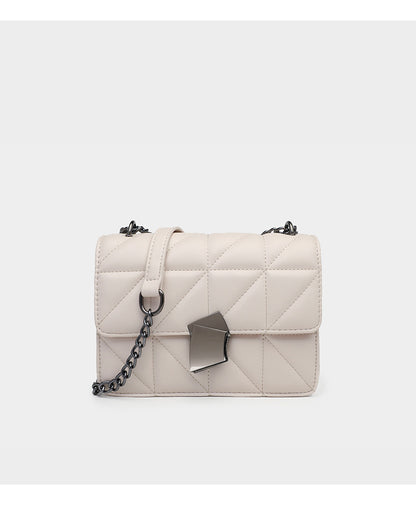 Leather Rhombus Chain Shoulder Messenger Bag