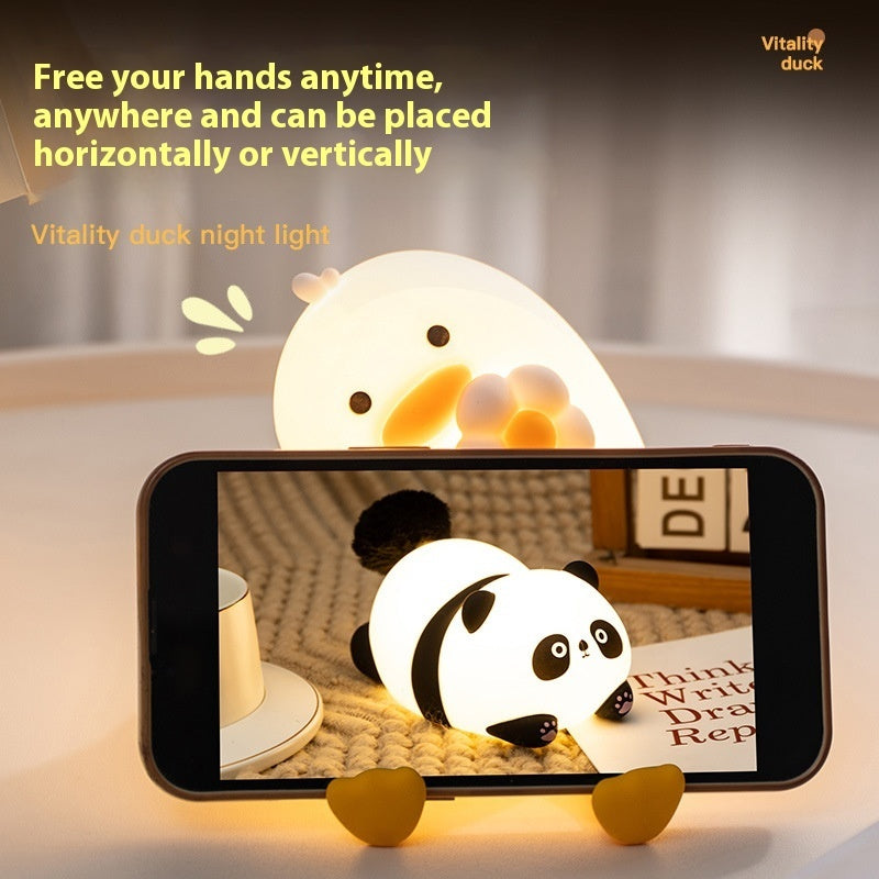 Adorable Duck Night Light - USB Rechargeable LED Bedside Lamp for Bedroom Decor