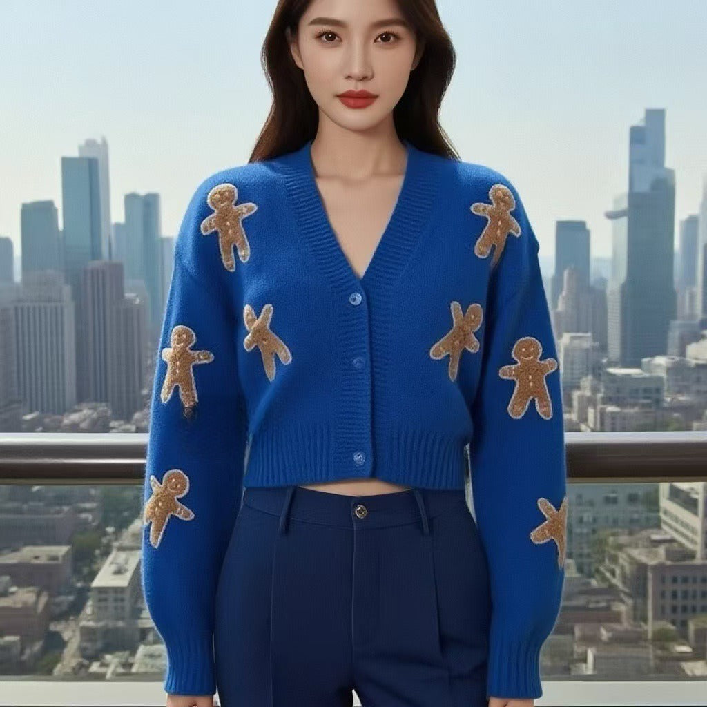 Short Coat Knitted Cardigan Women's Sweater