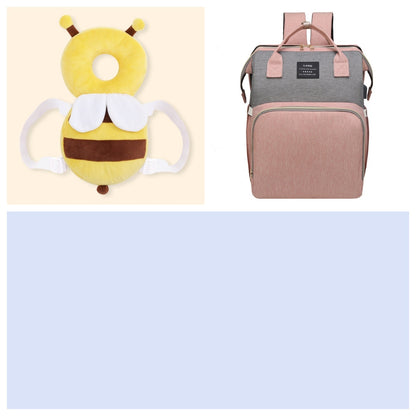 Multifunctional Maternity Diaper Backpack Upgraded With Removable Mosquito Net Large Capacity Foldable Infants Baby Crib Waterproof Nappy Mother Bag For Travel