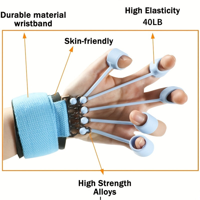 Hand Grip Strengthener - Silicone Finger Resistance Band for Grip Training & Hand Therapy