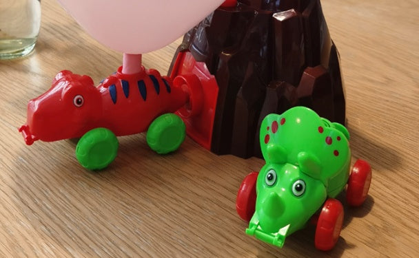 Dinosaur powered balloon car