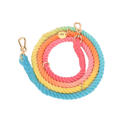 Multifunctional hand-woven gradient color collar