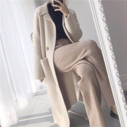 New Women's Mid-length Mink Velvet Coat Cardigan Loose Coat