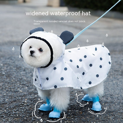 Summer Full Printed Polka Dot Bear Dog Poncho