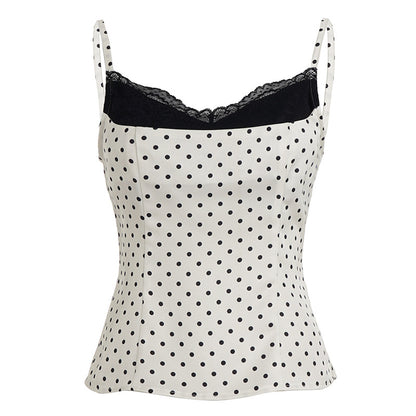 Polka-dot Strap Short Outerwear Camisole Top