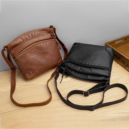 Shoulder Bag Retro Washed Leather Casual Fashion