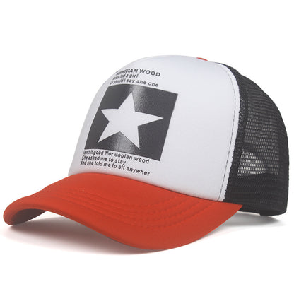 1pc Pentagram Breathable Baseball Cap Mesh Cap