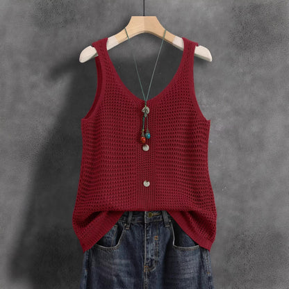 V-neck Womens Elegant Sleeveless Vest