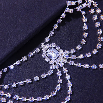 Fashionable And Versatile Diamond-set Body Chain For Women