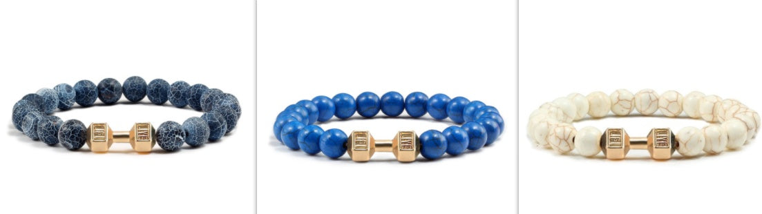 Turquoise Energy Healing Bracelet - Gun Black Barbell Bead Bracelet for Men & Women | Natural Stone Jewelry