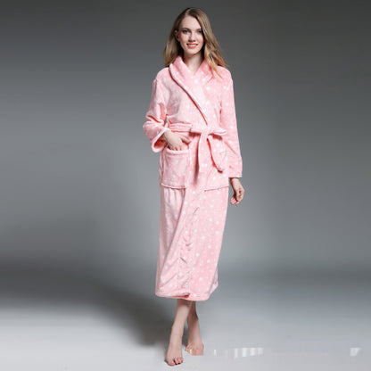 Coral Fleece Pajama Gowns For CouplesExtra Thick
