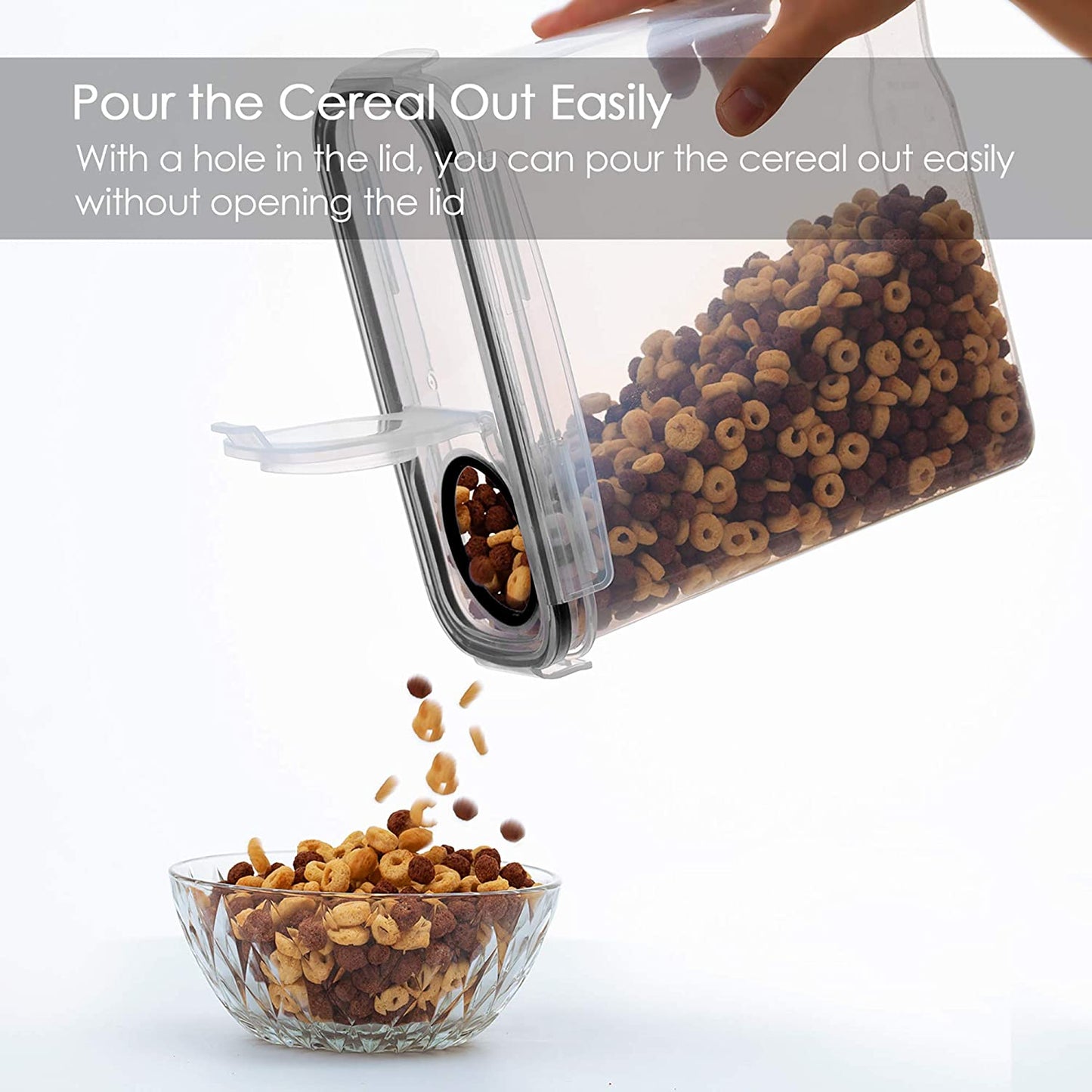 THELIFE Airtight Food Storage Containers Set - 4 Pack BPA-Free Cereal Dispenser with Labels (2.5L/88oz)